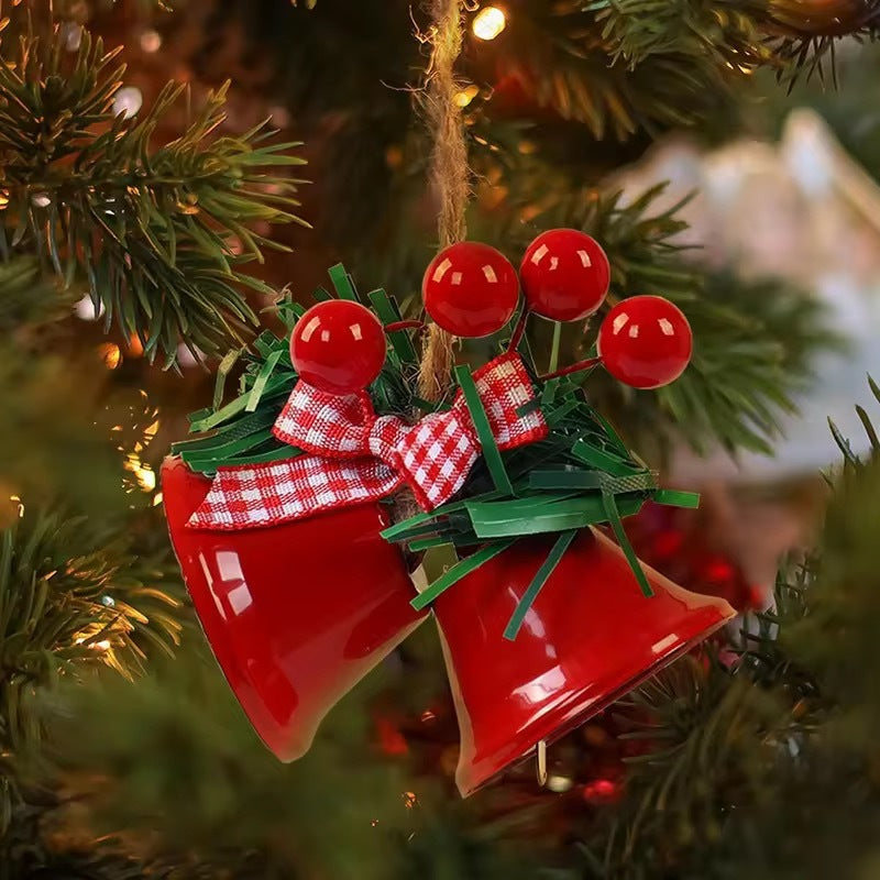 Chinese Hawthorn Bow Hemp Rope Jingling Bell Decoration