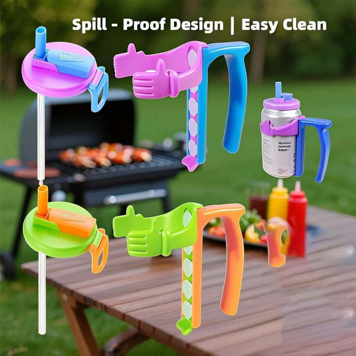 Anti-overflow Cup Lid Straw Can Holder